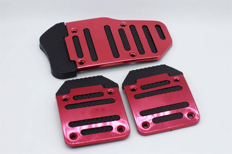 Aublinto Auto Pedal Set, KFZ Gaspedal-Abdeckungs-Set, rutschfeste Fußpedalauflage Universal Aluminium rutschfeste Bremsfußpedale Handbuch/Automatik für Getriebe von Aublinto