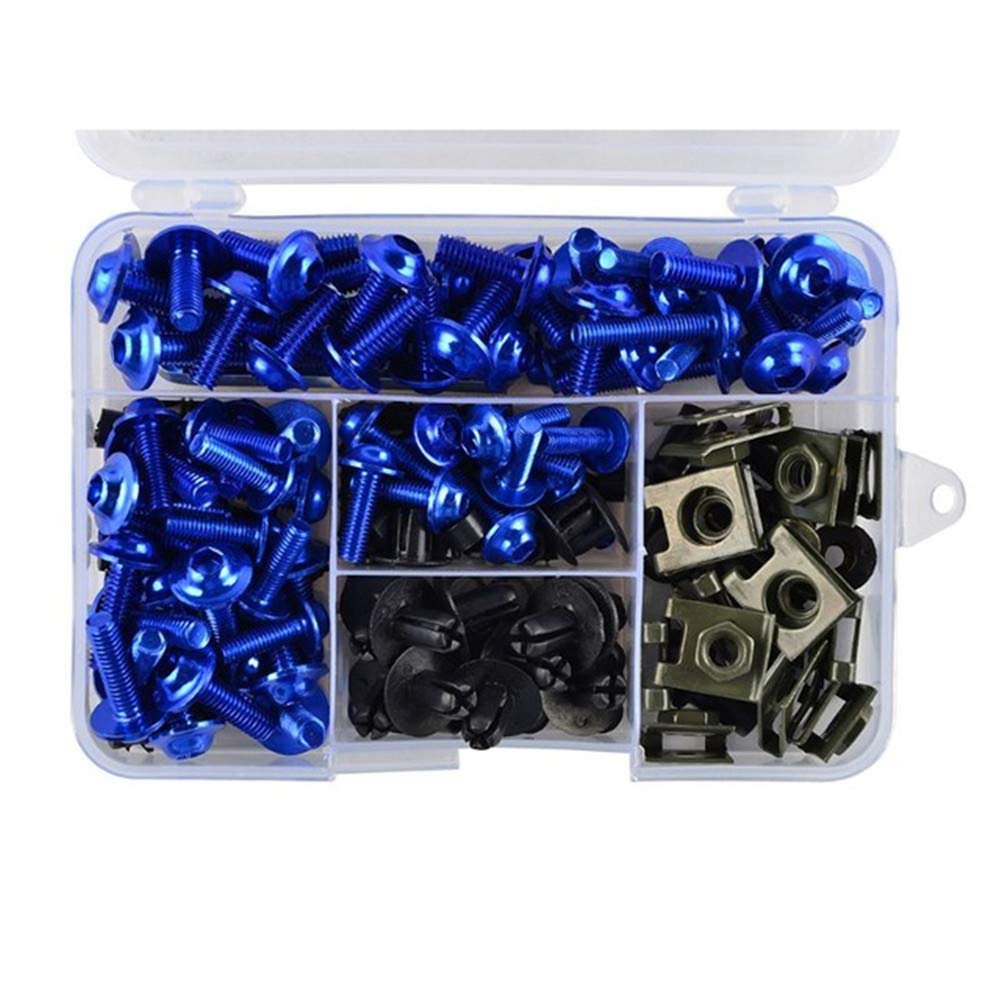 Aublinto195pcs Motorrad Fastener Schraube,Universal Motorrad Verkleidung Schrauben Schrauben Muttern Kit Motorrad Windschutzscheiben Verkleidungsschrauben Schrauben von Aublinto