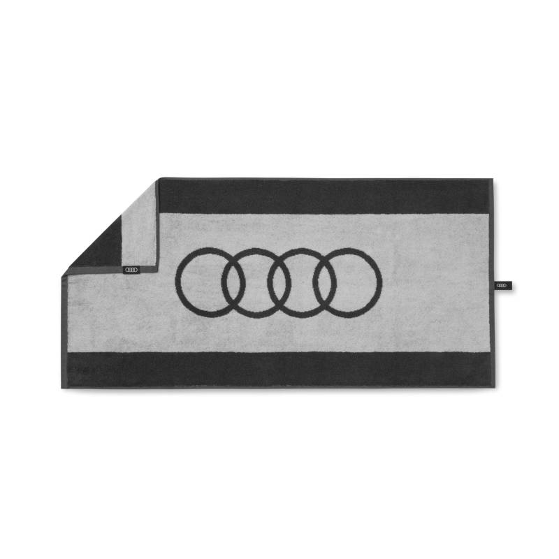 Audi 3132301700 Handtuch Ringe Logo Badetuch Badehandtuch Strandtuch, 100x50cm, grau von Audi collection