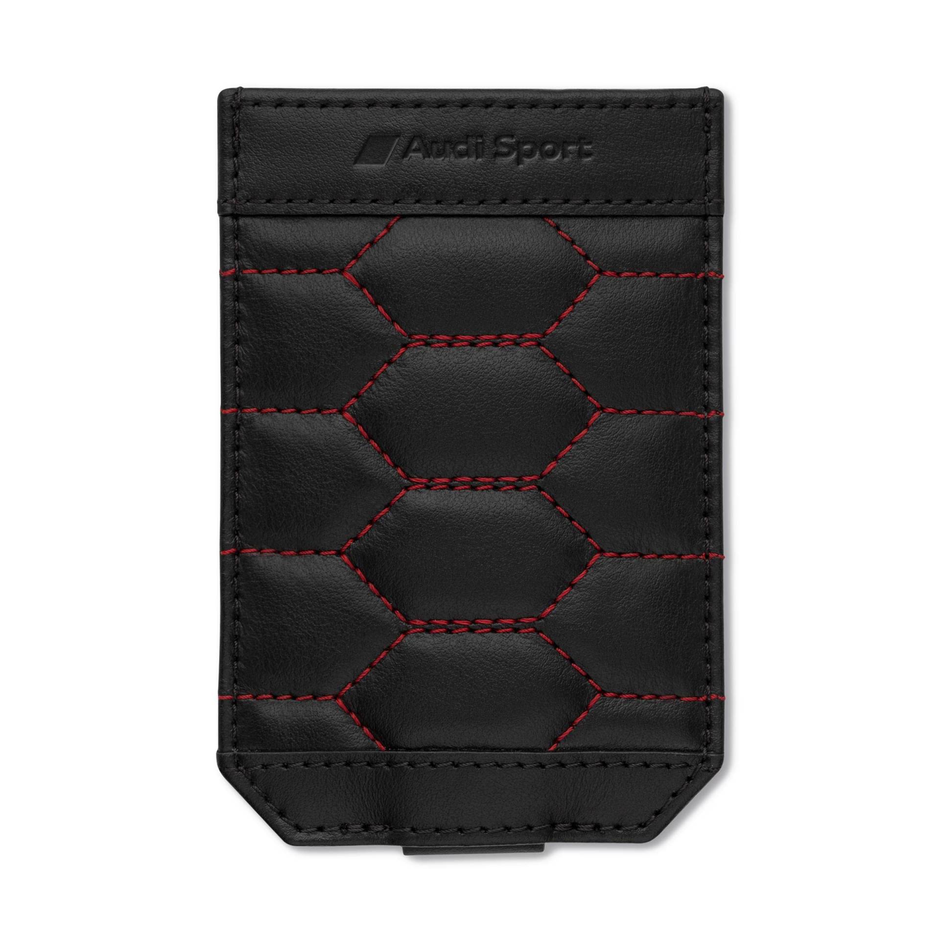 Audi 3152201400 Fahrzeugschlüsseletui Etui Autoschlüssel Case Leder Wabenmuster, schwarz/rot von Audi collection