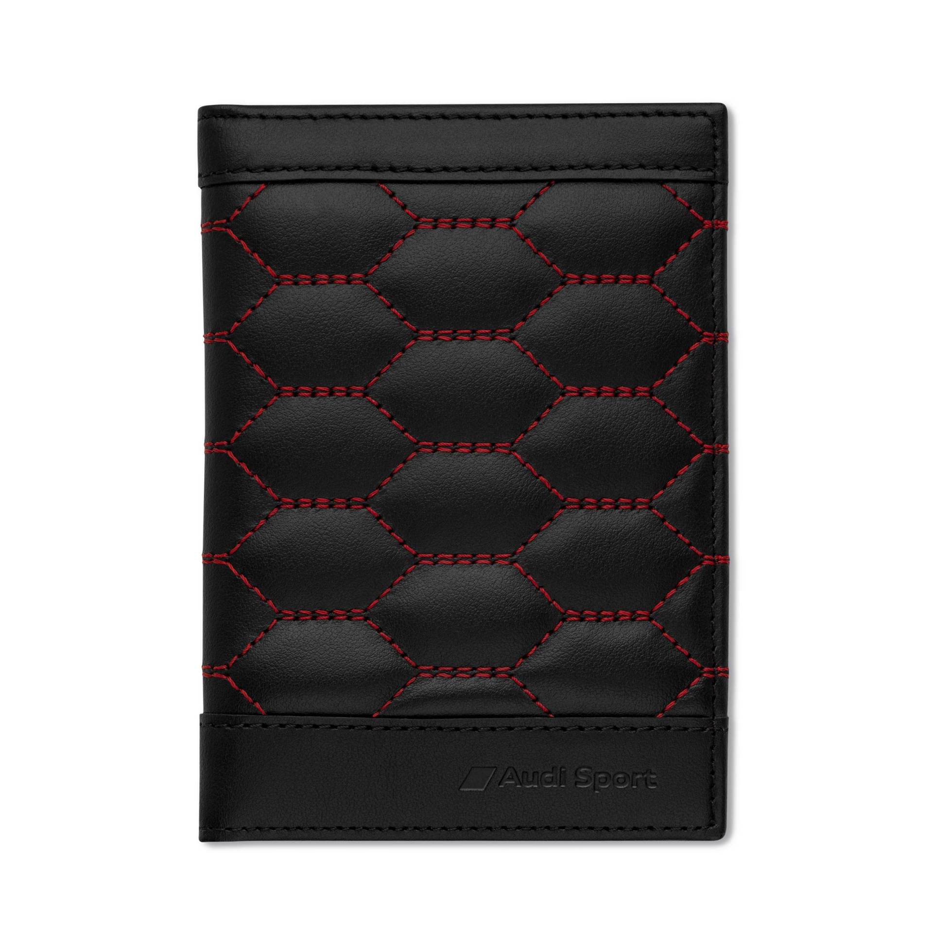 Audi 3152201500 Fahrzeugscheinhülle Leder Cover Fahrzeugpapiere RFID Etui, schwarz/rot, Audi Sport Design von Audi collection