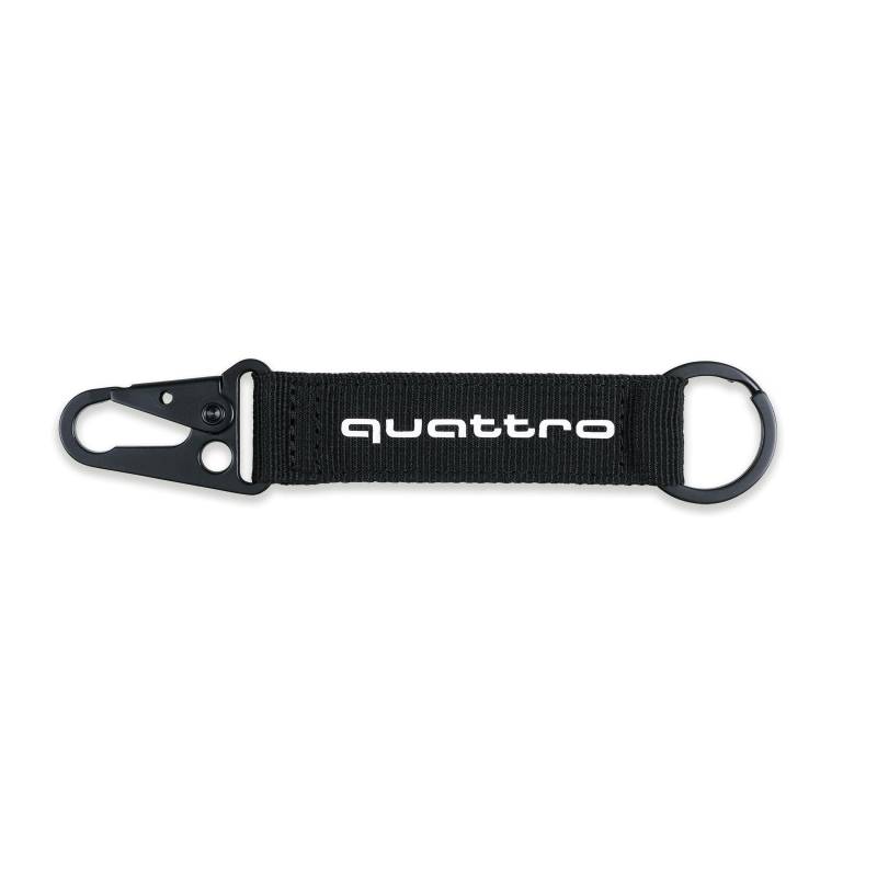 Audi 3182200700 Schlüsselanhänger Schlüsselband Keyring Karabiner, schwarz/weiß, mit Audi quattro Schriftzug von Audi collection