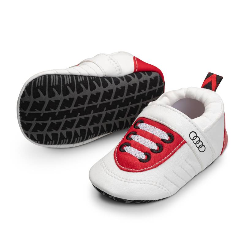 Audi 3202300800 Baby Schühchen Babyschuhe, Größe 17-18, mit Audi Ringe Logo, weiß/rot von Audi collection