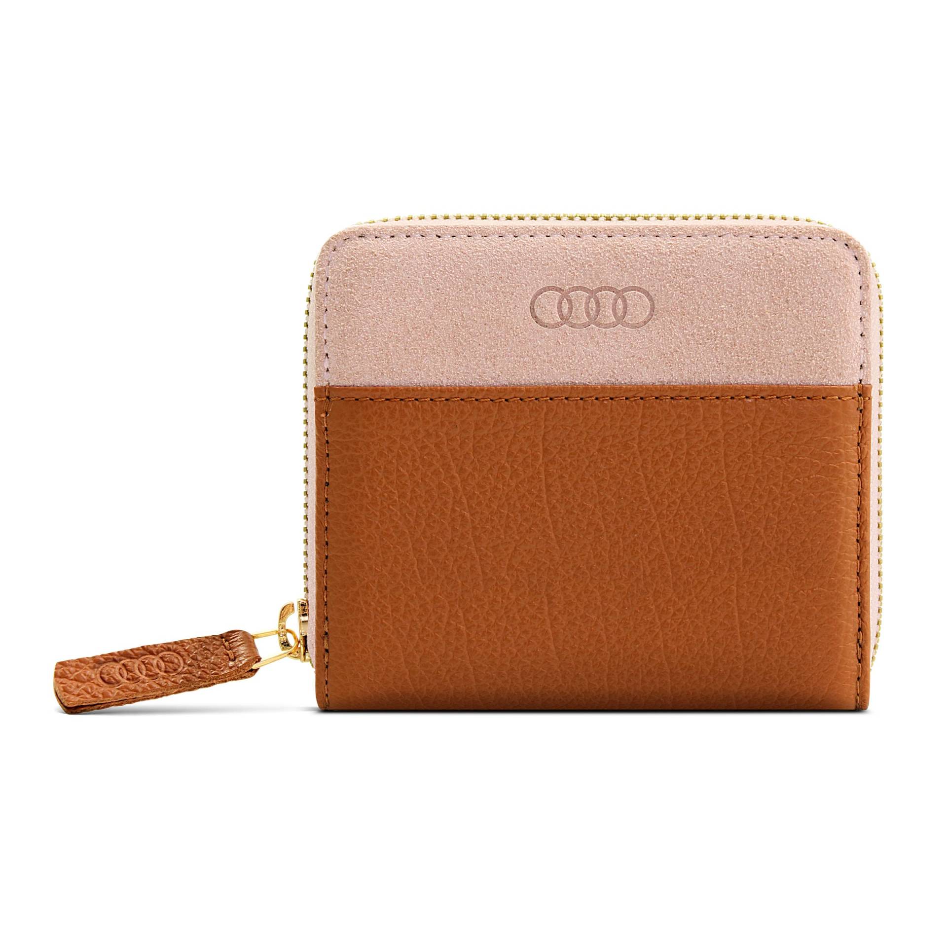 Audi 3152101300 Geldbörse Leder Damen Brieftasche RFID-Schutz Portemonnaie, braun/rosé von Audi