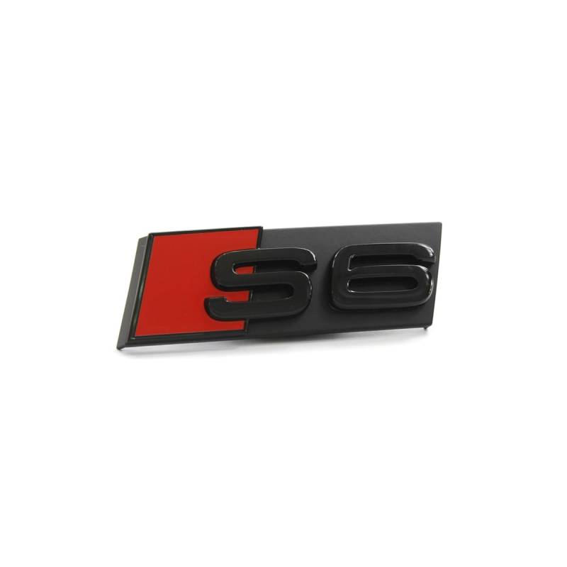 Audi 4F0853736FT94 Schriftzug S6 Clip Tuning Plakette Kühlergrill Black Edition Emblem, schwarz/rot von Audi