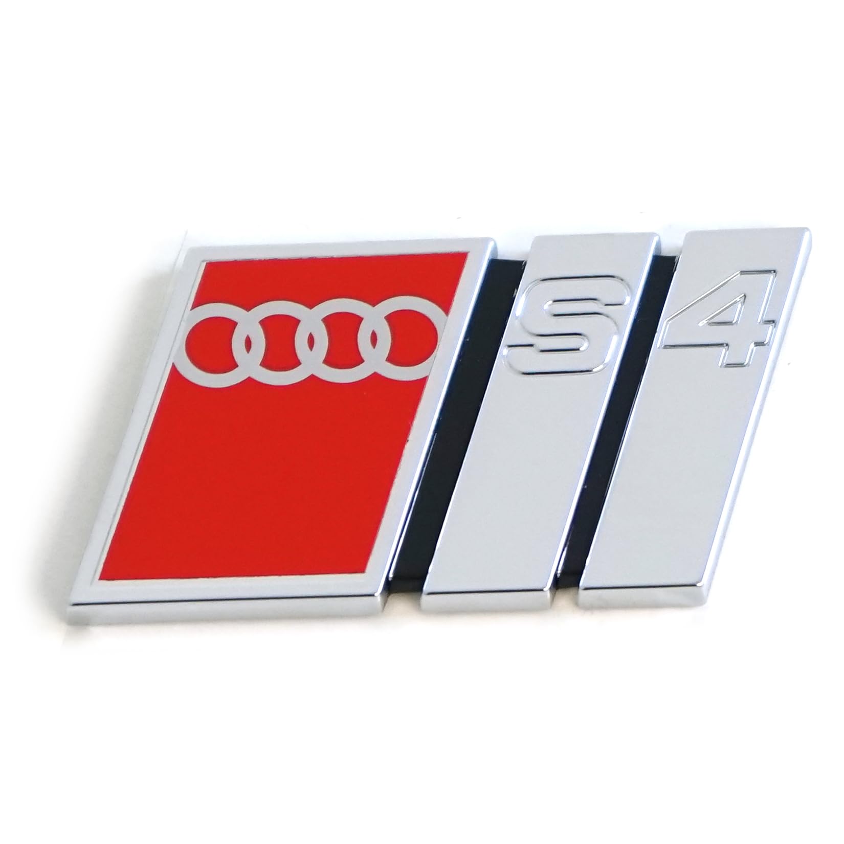 Audi 8D5853737G2ZZ Schriftzug S4 Heckklappe Logo Emblem Plakette, selbstklebend, Silber von Audi