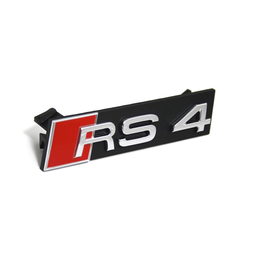 Audi 8E0853736E2ZZ Schriftzug RS4 8E Original Emblem Kühlergrill Clip Zeichen, Schwarz/,Rot von Audi