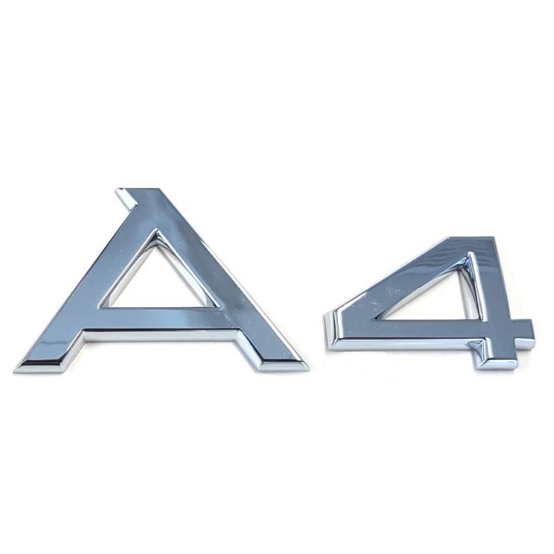 Audi 8H08537412ZZ Schriftzug A4 Emblem Logo Aufkleber Modellbezeichnung, chrom glänzend von Audi