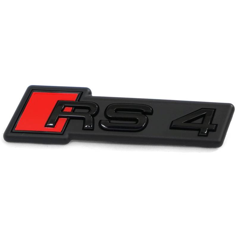 Audi 8W0853736HT94 Schriftzug RS4 Kühlergrill Clip Emblem Logo Plakette, schwarz/rot, für Facelift ab Modelljahr 2020 von Audi