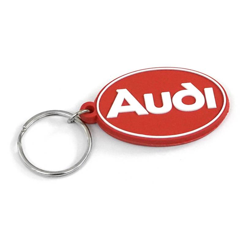 Audi A16-2283 Schlüsselanhänger Logo Pflaume Oval Anhänger Keyring, rot/weiß von Audi