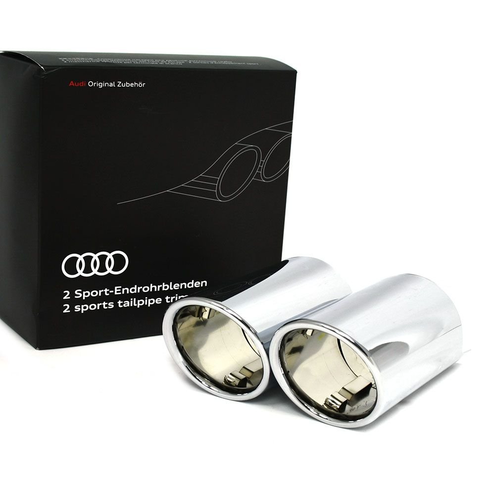 Audi Original Q2 Sport Endrohrblenden Chrom 2-flutig Links Auspuffblenden 81A071761 von Audi