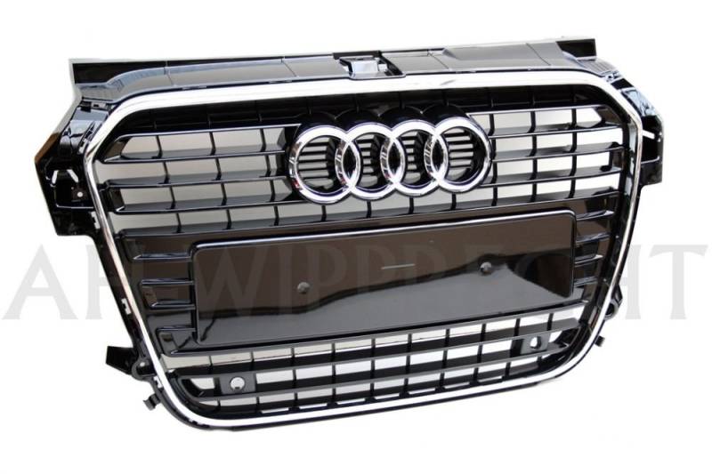 Kühlergrill Original Audi A1 S-Line schwarz glänzend Chromrahmen Tuning Grill 8X0853651 T94 von Audi