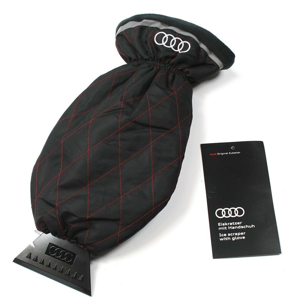 Original Audi Eiskratzer mit Handschuh Winter Kratzer Scheiben Schnee Eiskratzerhandschuh 80A096010D, Schwarz von Audi