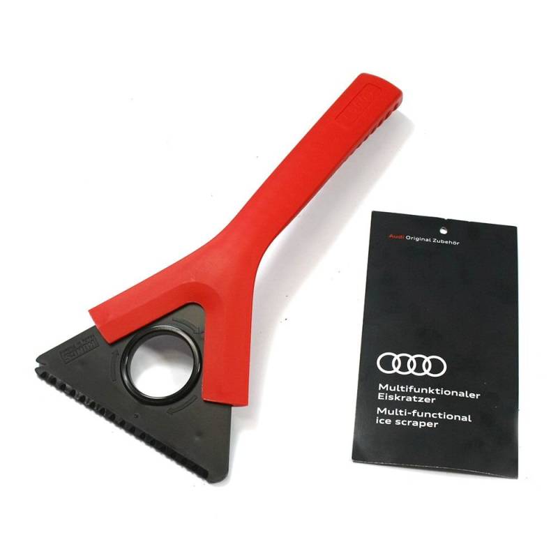 Audi Original Eiskratzer multifunktional Schaberklinge Winter Kratzer Pflege Reinigung 80A096010, Rot von Audi