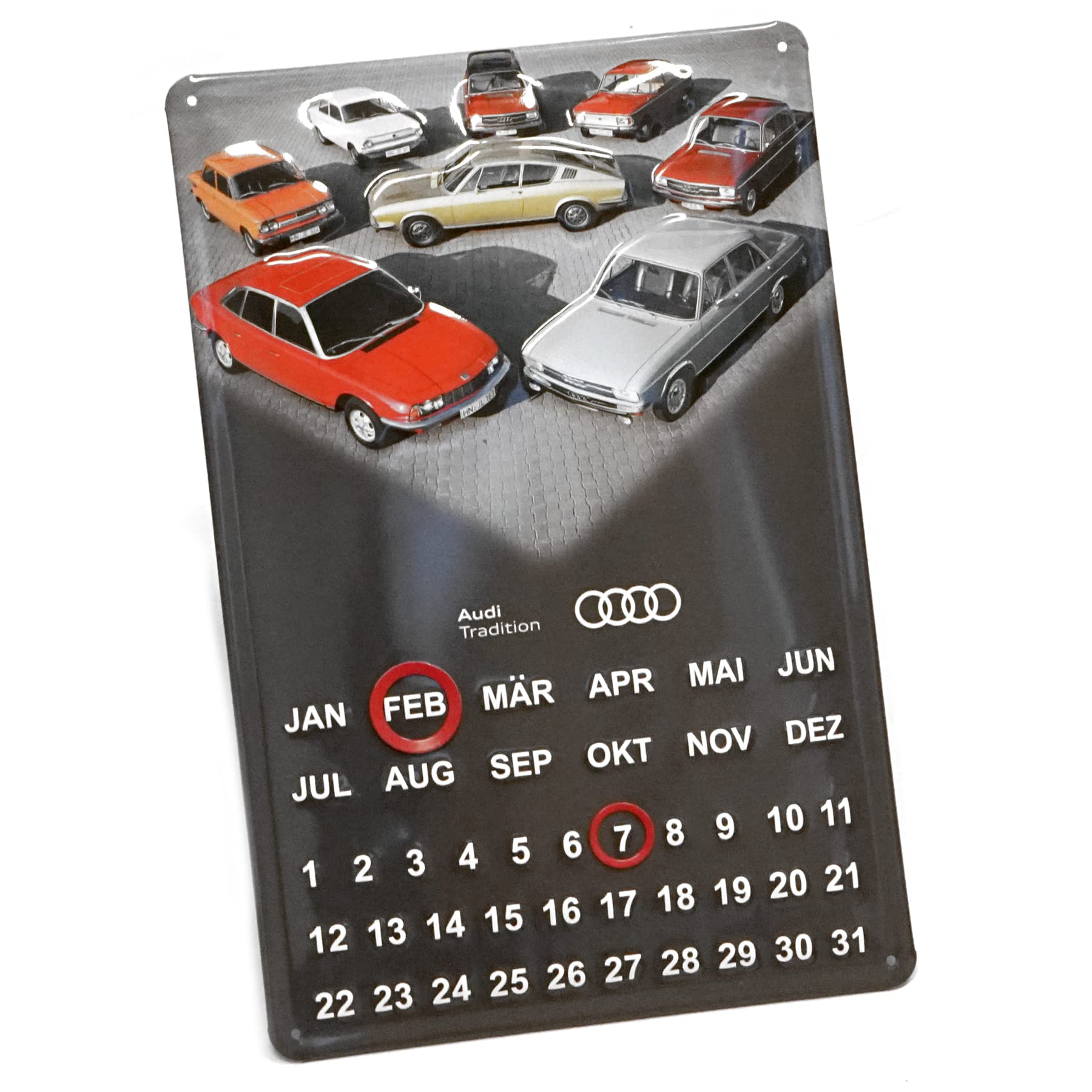 Audi A8-8998 Dauerkalender Kalender Ganzjahreskalender Stahlblech 3D-Prägung Oldtimer Youngtimer von Audi