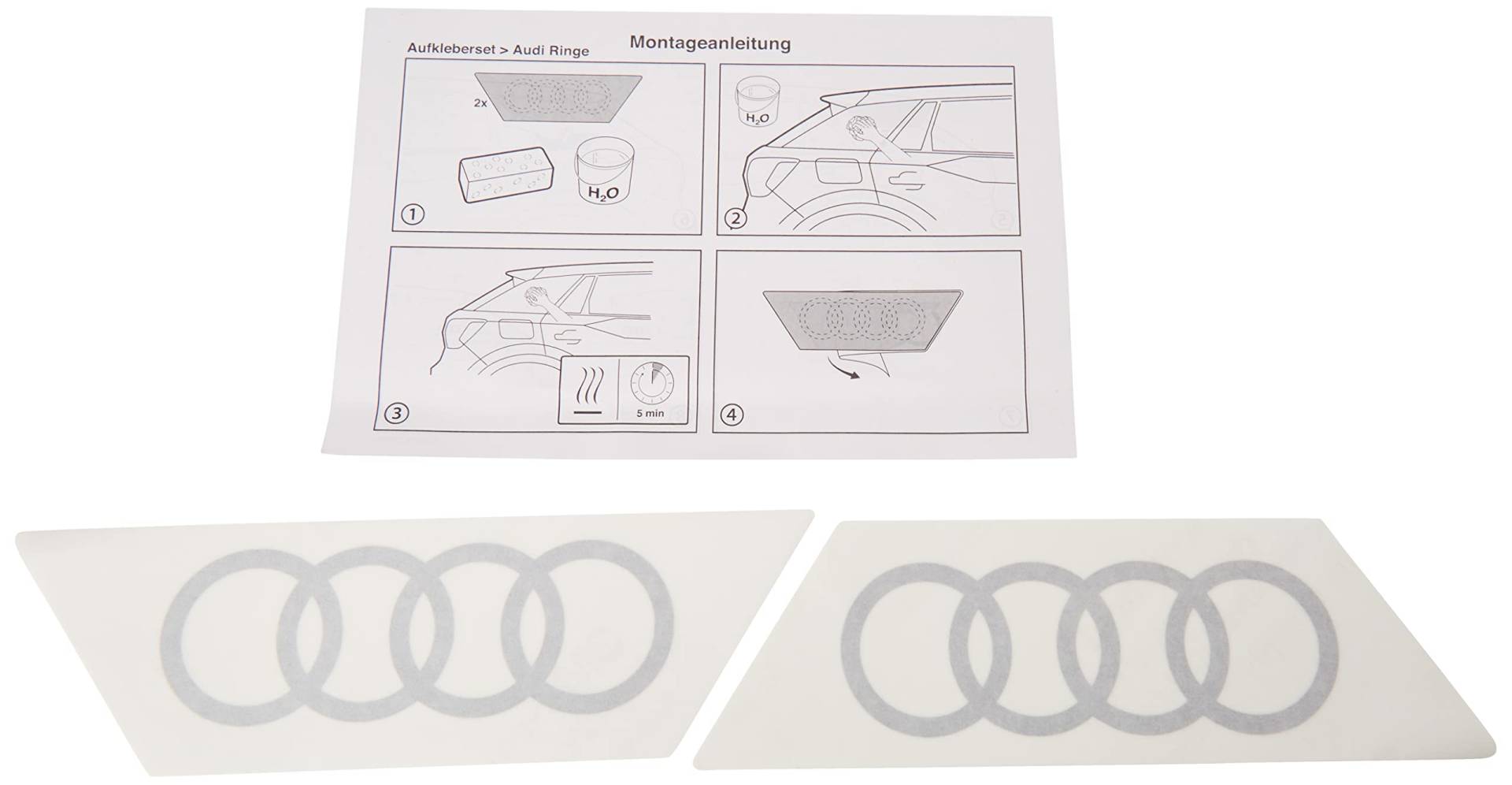 Audi 6623 Original Q2 Emblem Aufkleber - Ringe - Dekorfolie für die C-Säule - C-Blade Farbe: florettsilber, Silber von Audi