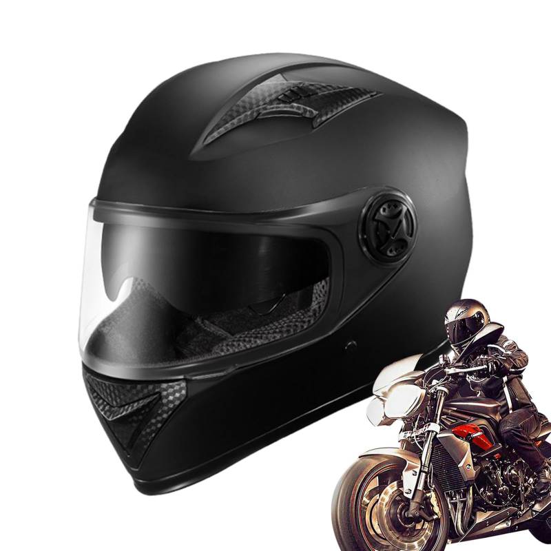 Aufquwk Integral-Motorradhelme,Helme für Erwachsene Motorrad,Cooler, modischer Vollgesichts-Kopfschutz mit Doppelvisier - Straßenfahrradhelme, warme, beschlagfreie Kopfbedeckung für Männer und Frauen von Aufquwk