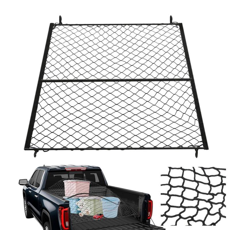 Aufquwk LKW-Ladeflächennetz,Hochelastisches einlagiges Gepäcknetz für LKW-Ladefläche | 1,1 x 1,2 m, universelles Mesh-Gepäcknetz für die Aufbewahrung im Kofferraum, Automotive-Gepäcknetz-Organizer für von Aufquwk