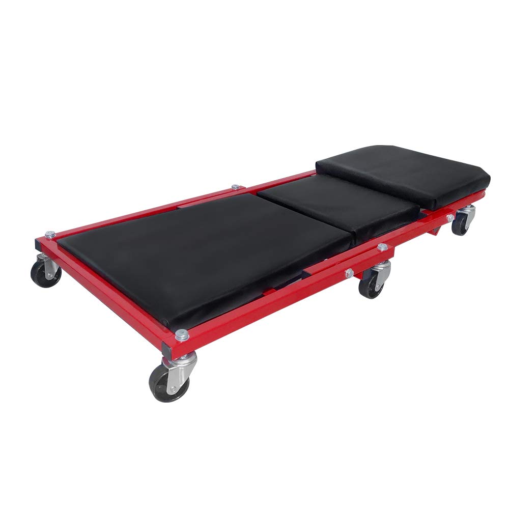 AufuN Autowerkstatt Rollbrett 2 in 1 Werkstattliege mit Auflage und 360° Rollen, Montage Werkstatttisch 92 x 44 x 12 cm belastbar bis 150 kg von AufuN