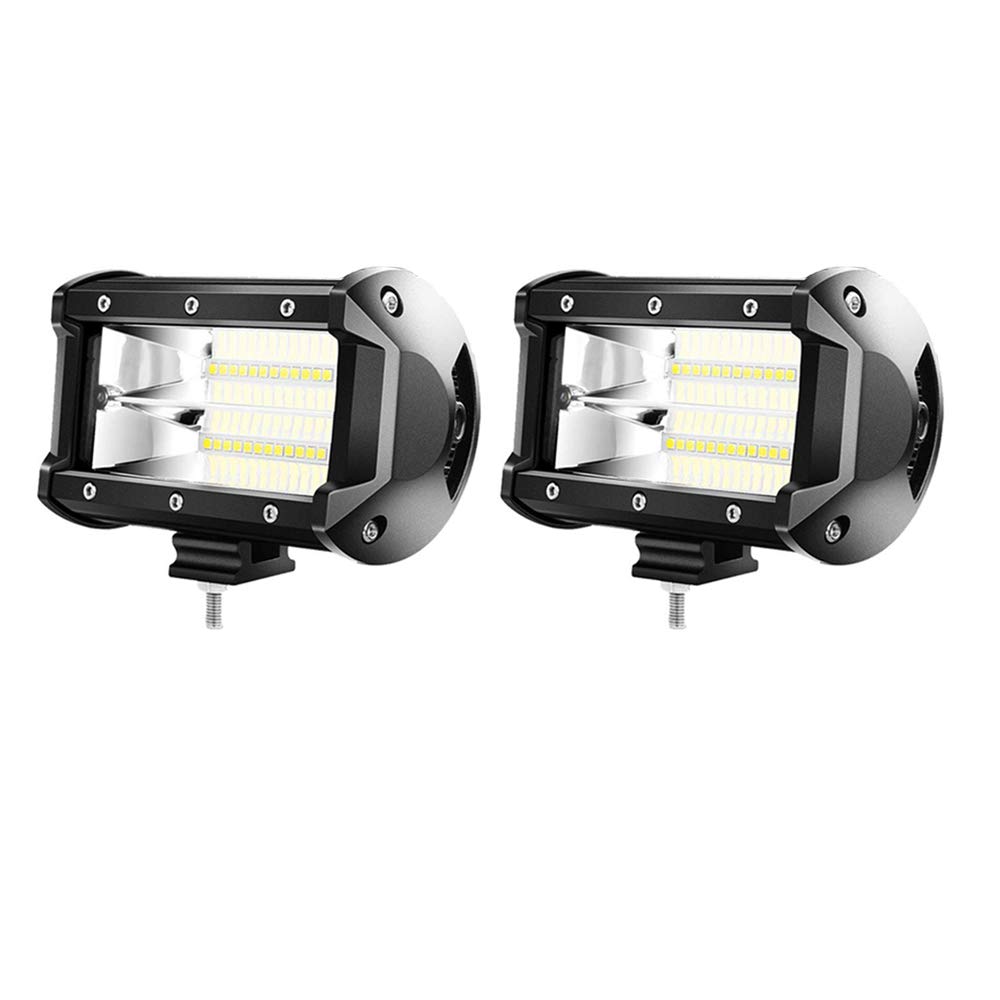 AufuN LED Arbeitsscheinwerfer 72W LED Zusatzscheinwerfer Offroad Scheinwerfer 10800LM 10-30V 6000K Arbeitslicht Wasserdicht IP67 (2 x 72W) von AufuN