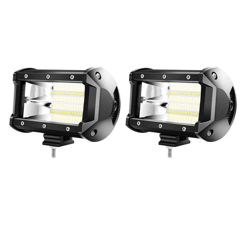 Aufun LED Arbeitsscheinwerfer 72W LED Zusatzscheinwerfer Offroad Scheinwerfer 10800LM 10-30V 6000K Arbeitslicht Wasserdicht IP67 (2 x 72W) von AufuN