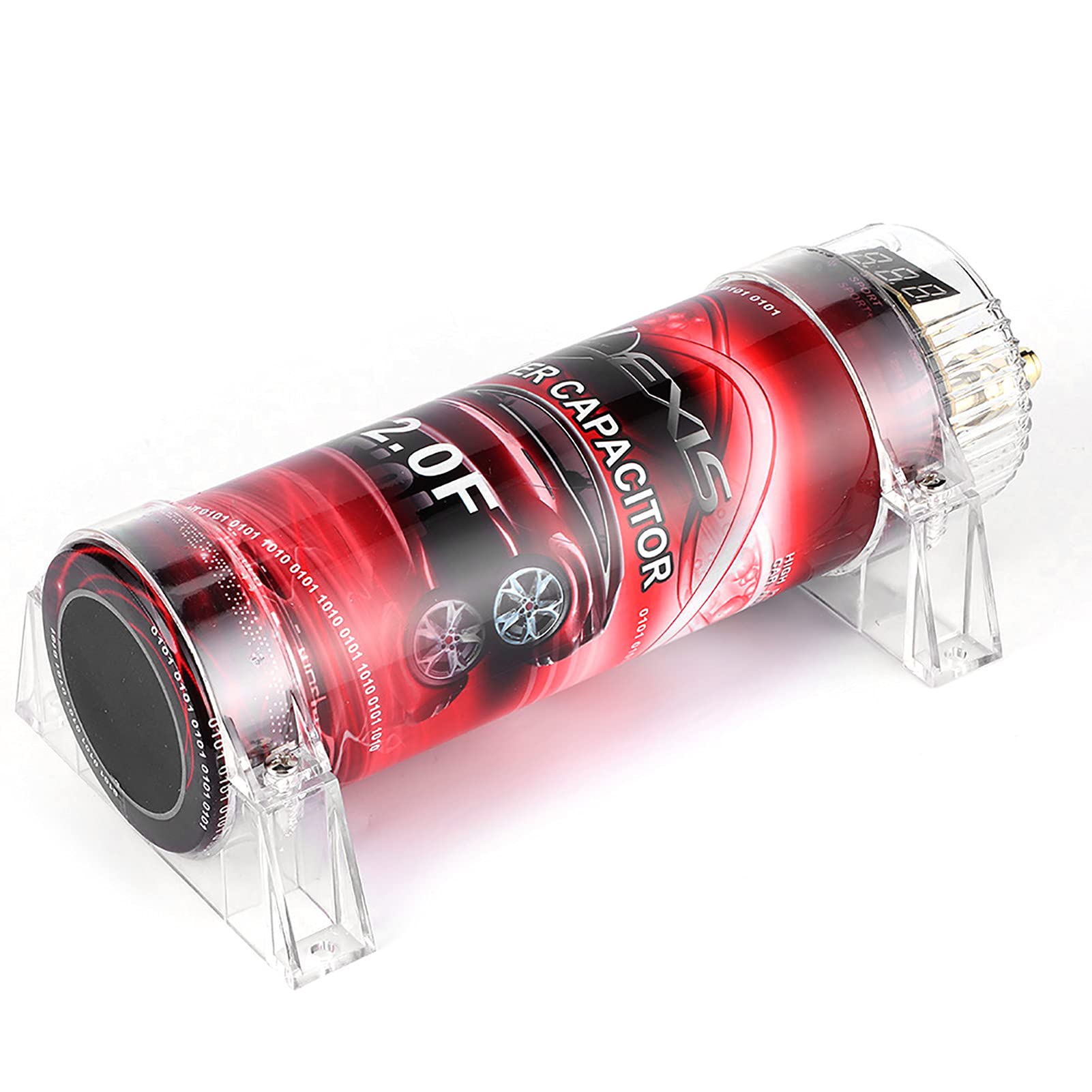 2 Car Audio Power Capacitor Red LED Spannungsregler 10-16V DC Autozubehör von Aumotop