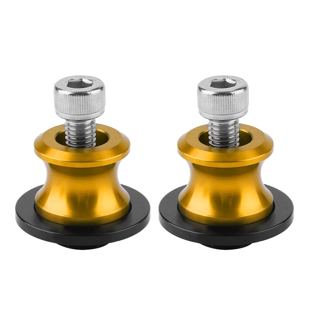 2 Stück 6 Mm Motorrad CNC-Hinterständer Schwingenspulenschieber Ständer Schwingenspulen Stabil und Robust für Allgemeine Motorräder Schwarz Blau Grün (Gold) von Aumotop