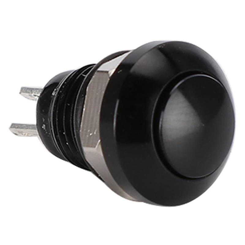 24 V 8 Mm Mini Wasserdichter Momentan-Drucktastenschalter aus Zink-Aluminium-Legierung für Autohupe, Power-Start-Taste (Schwarz) von Aumotop