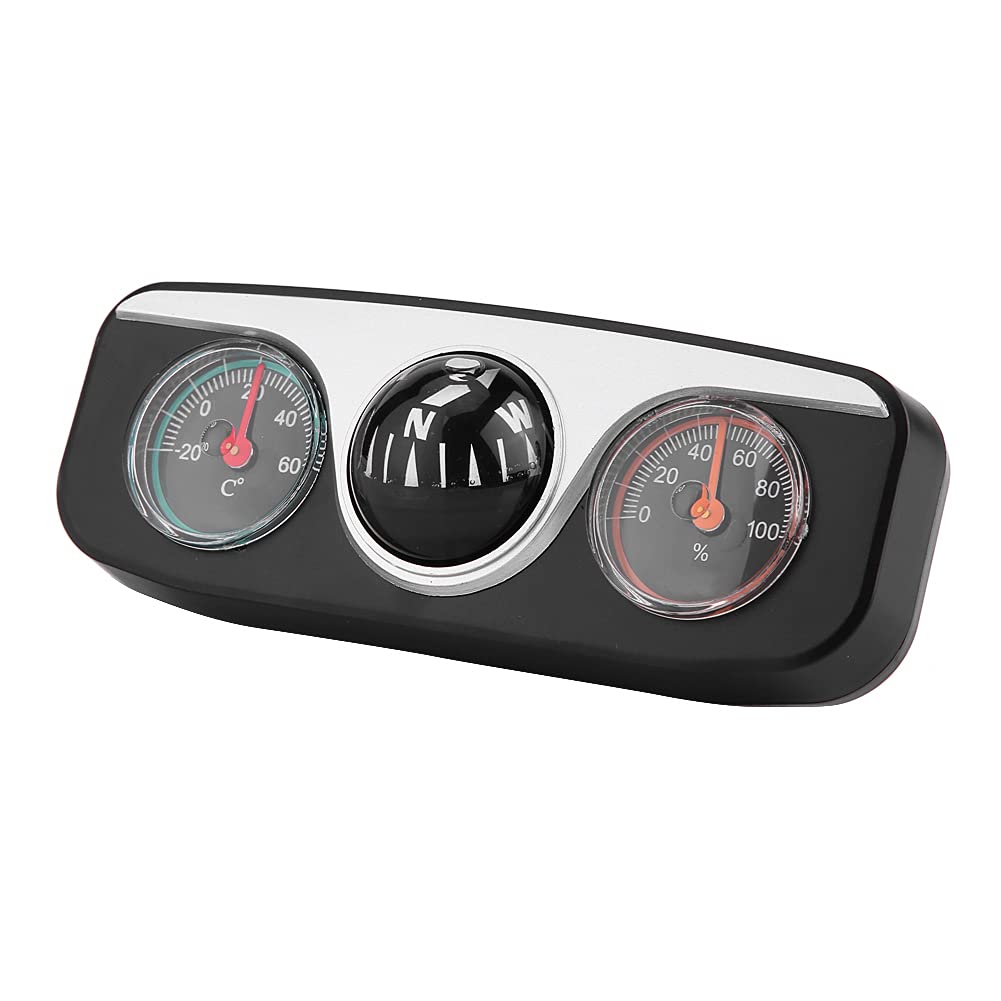 3-in-1-Auto-LKW-Armaturenbrett-Navigationskompass, Thermometer und Hygrometer für Sicheres Reisen, Schwarz von Aumotop