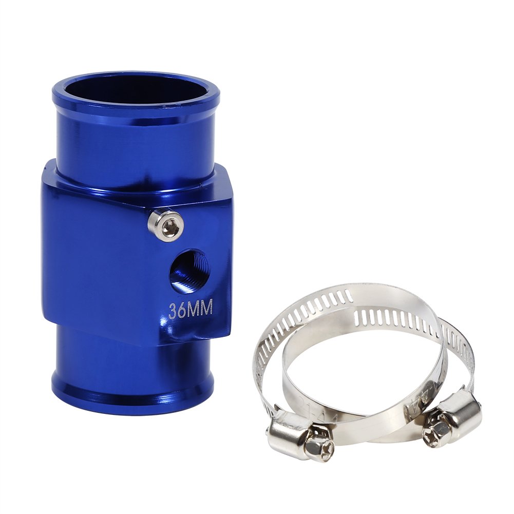 36 Mm Blauer Wassertemperatur-Verbindungsrohr-Temperatursensor-Messgerät, Kühlerschlauch-Adapter, Passend für 36 Mm Innendurchmesser. Schlauch 1/8 NPT-Gewindesensor von Aumotop