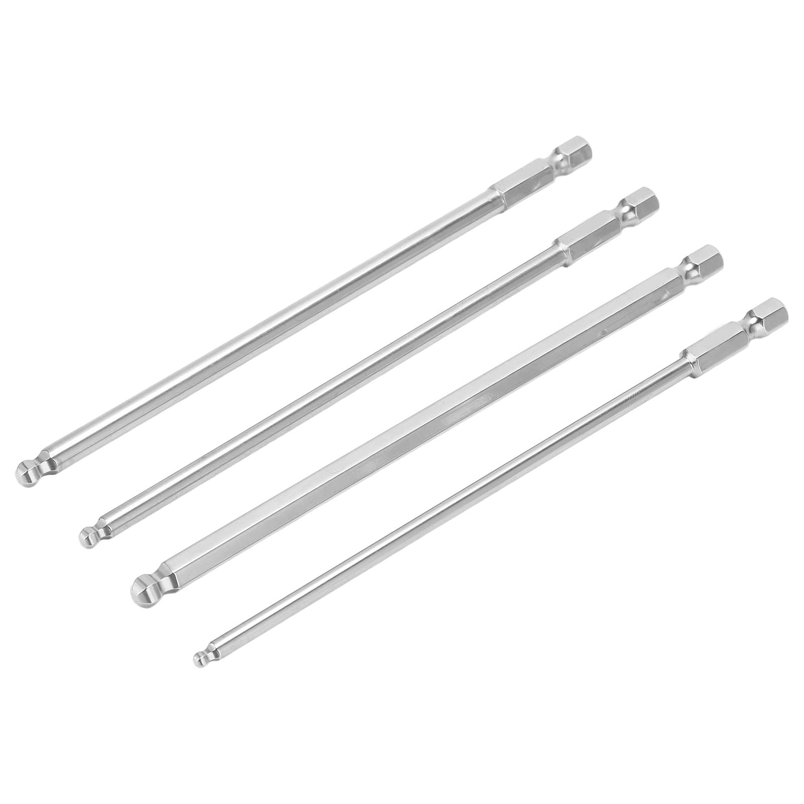 4pcs Sechskantschraubendreher -Bit Stahlmagnetkugel Kopfmetrik (150mm) von Aumotop