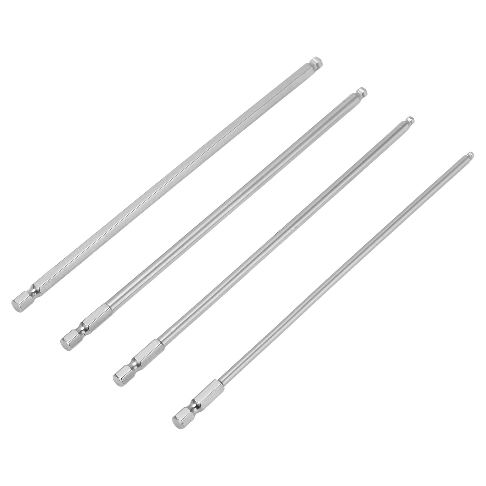 4pcs Sechskantschraubendreher -Bit Stahlmagnetkugel Kopfmetrik (200 mm) von Aumotop