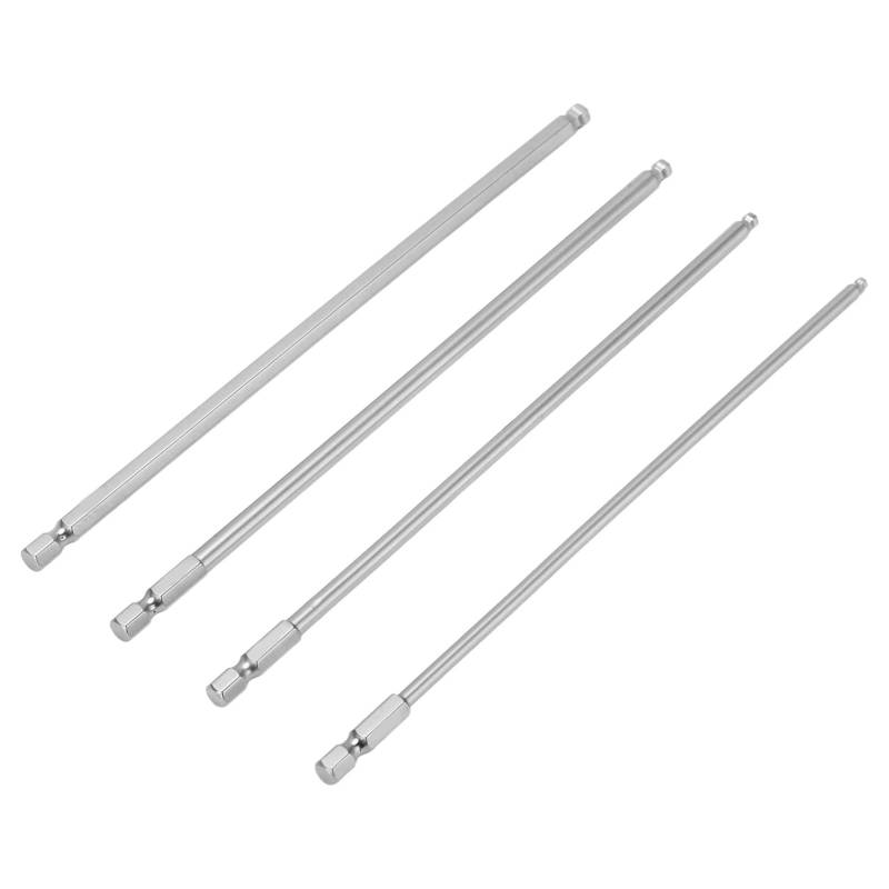 4pcs Sechskantschraubendreher -Bit Stahlmagnetkugel Kopfmetrik (200 mm) von Aumotop