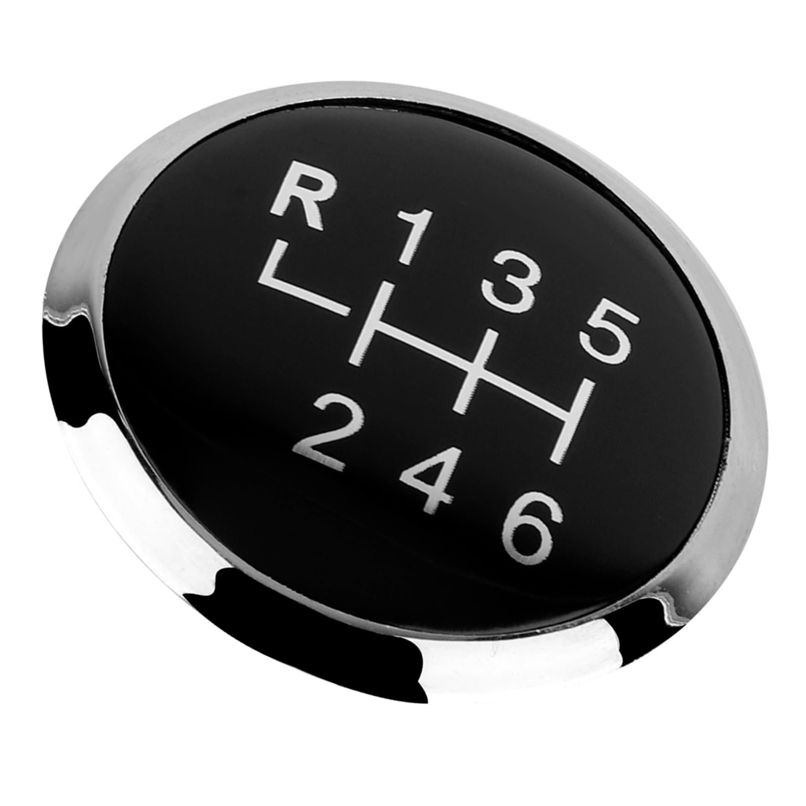 6-Gang-Schaltknauf-Abdeckung, Emblem, Abzeichen, Kappe, Verkleidung, Ergonomisches Design, Anti-Rutsch, Schwarz, Silber, für T5 T5.1 GP 2003–2011 von Aumotop