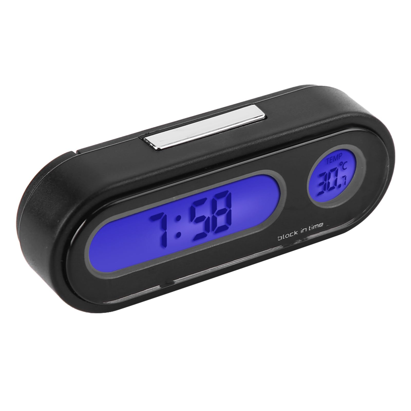 Auto Fahrzeug Innen Elektronische Uhr LED Digitaluhr Thermometer Voltmeter 2 in 1 Multifunktion für Fahrer Büro Universal Schwarz von Aumotop