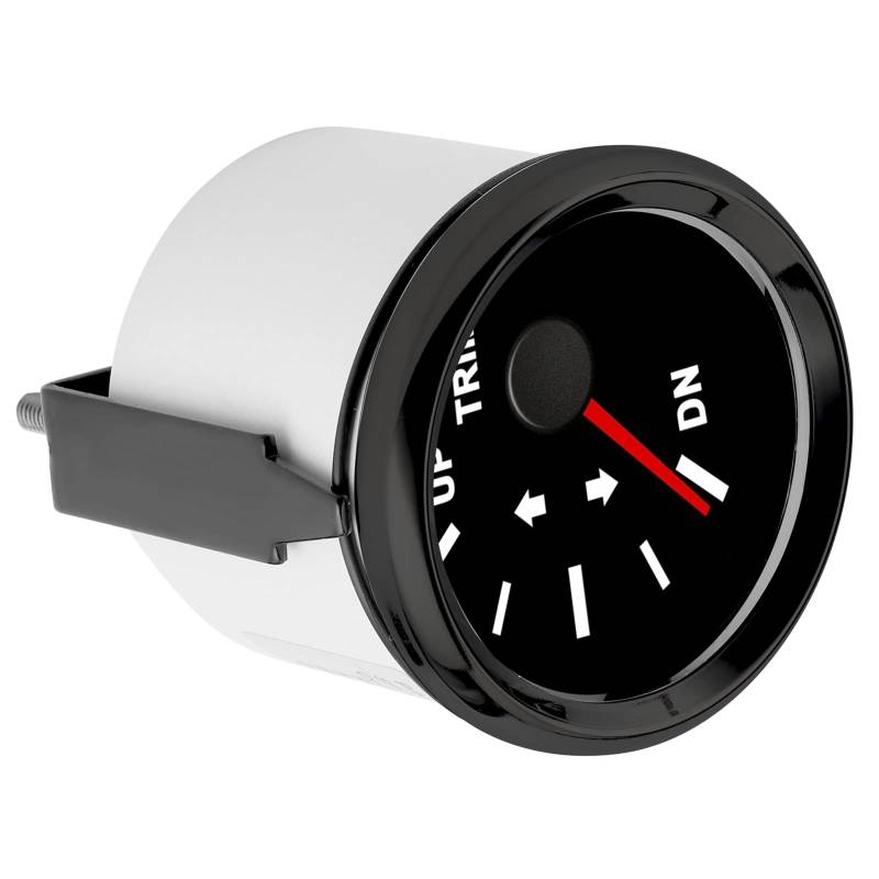 Boot Trim Balance Gauge Meter IP67 Wasserdicht Rote Hintergrundbeleuchtung Yacht Marine 52mm Schiff Yacht Marine (Schwarzes Zifferblatt, schwarze Lünette) von Aumotop