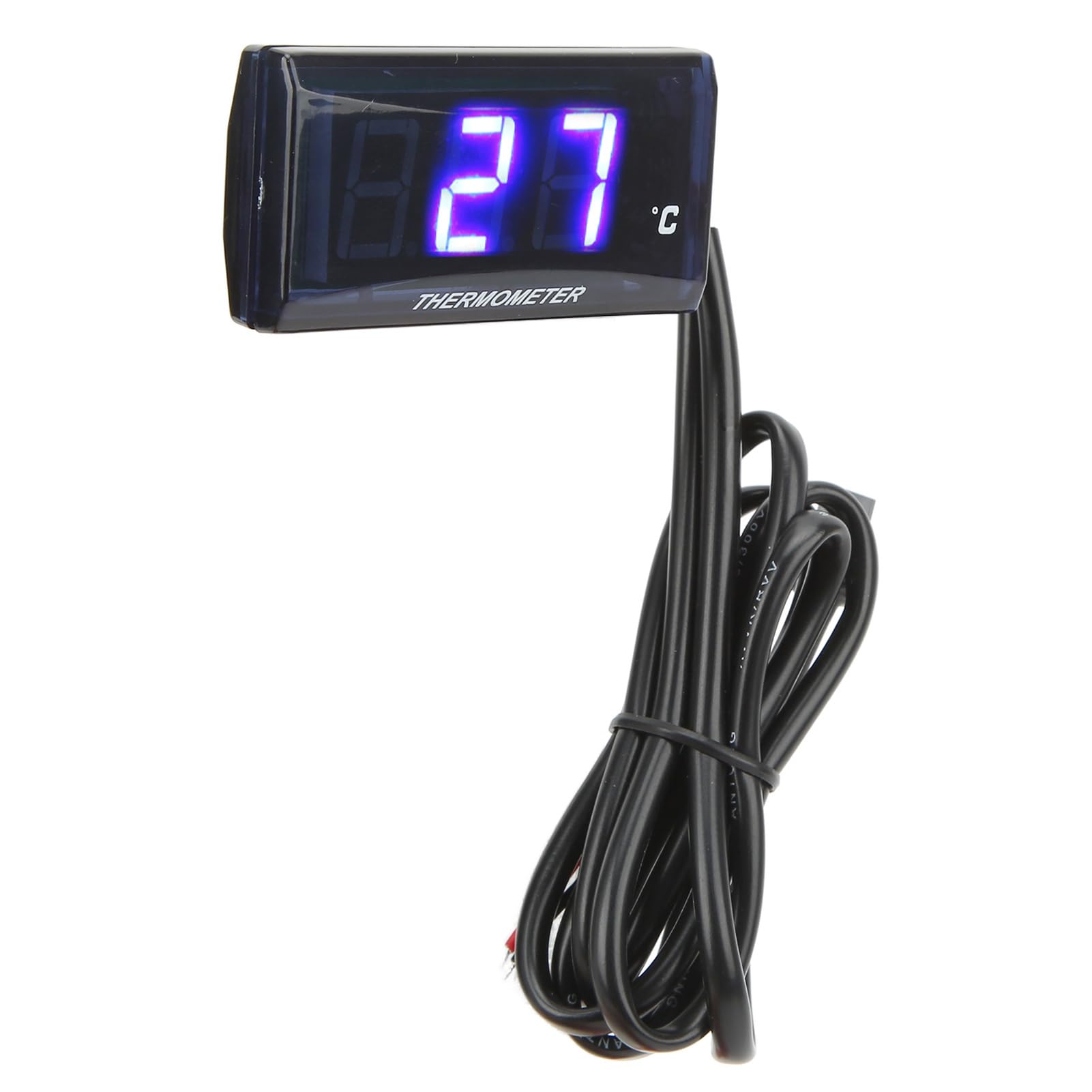 Digitale Wassertemperaturanzeige für Motorräder, Ultradünn, LCD, 12 V, mit Sensoradapter für die Meisten Motorräder (Blau) von Aumotop