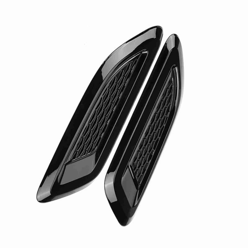 Evoque Chrome Black Hood Air Vent Trim-Paar für Sport Discovery Freelander – Elegantes Dekoratives Autozubehör Zur Aufwertung des Luxusstils (Ganz schwarz) von Aumotop