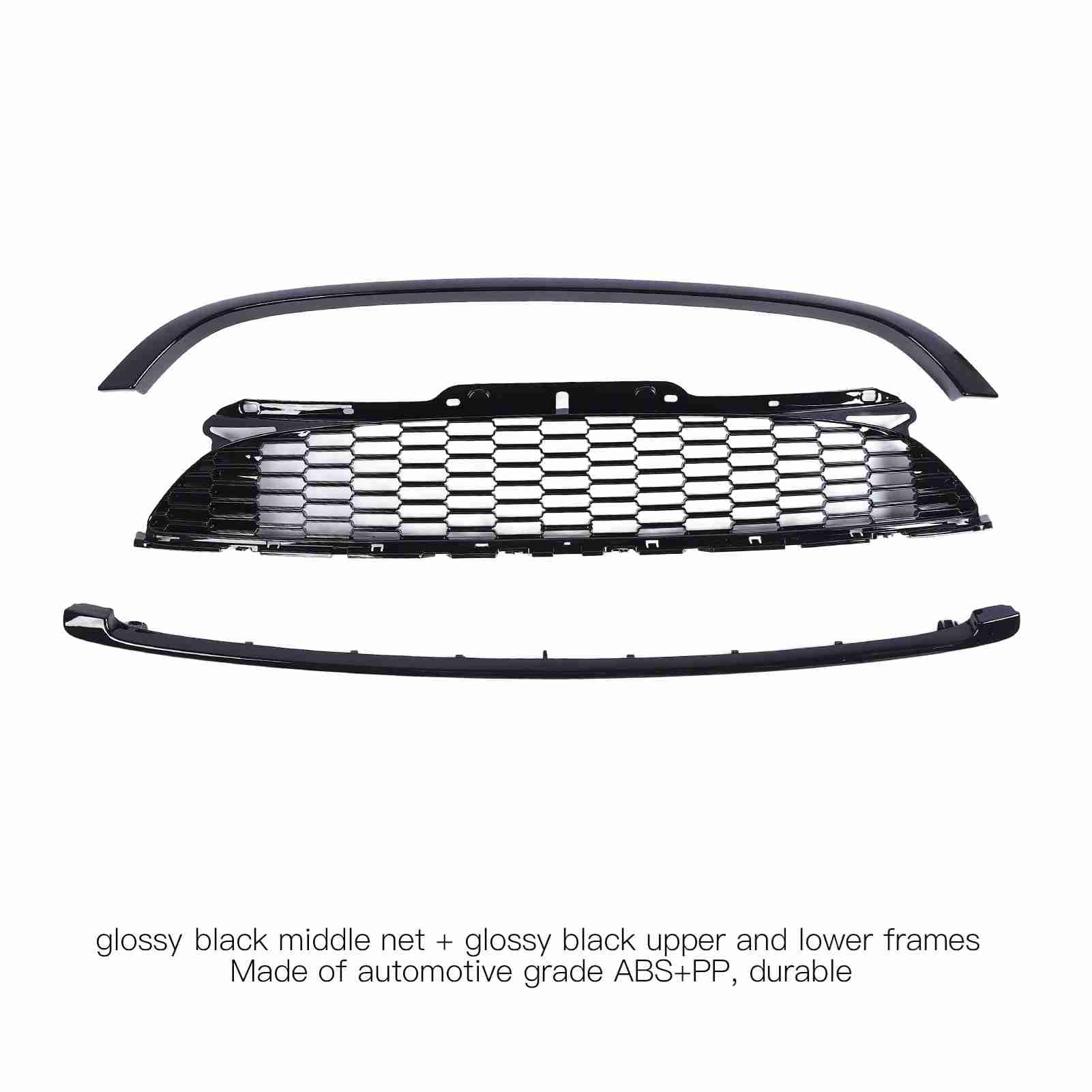 GLÄNZENDE SCHWARZE VORDERE HAUBENFORM, KÜHLERGRILL-ABDECKUNG, ZIERKIT-KIT R55 R56 R57 R58 R59 S JCW FÜR AUTOENTHUSIASTEN von Aumotop