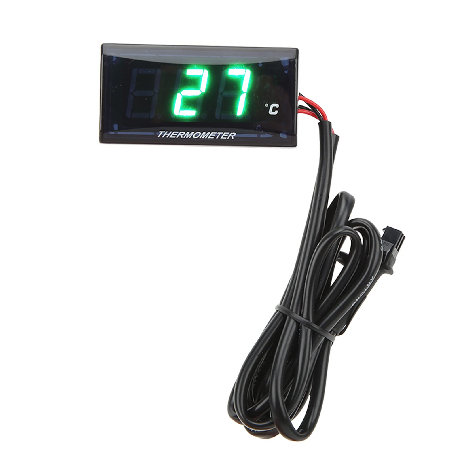 Motorrad-Wassertemperaturanzeige, LCD-Bildschirm, Schlankes, Hochauflösendes Digitales Thermometer für Motorräder (Grüne Hintergrundbeleuchtung) von Aumotop