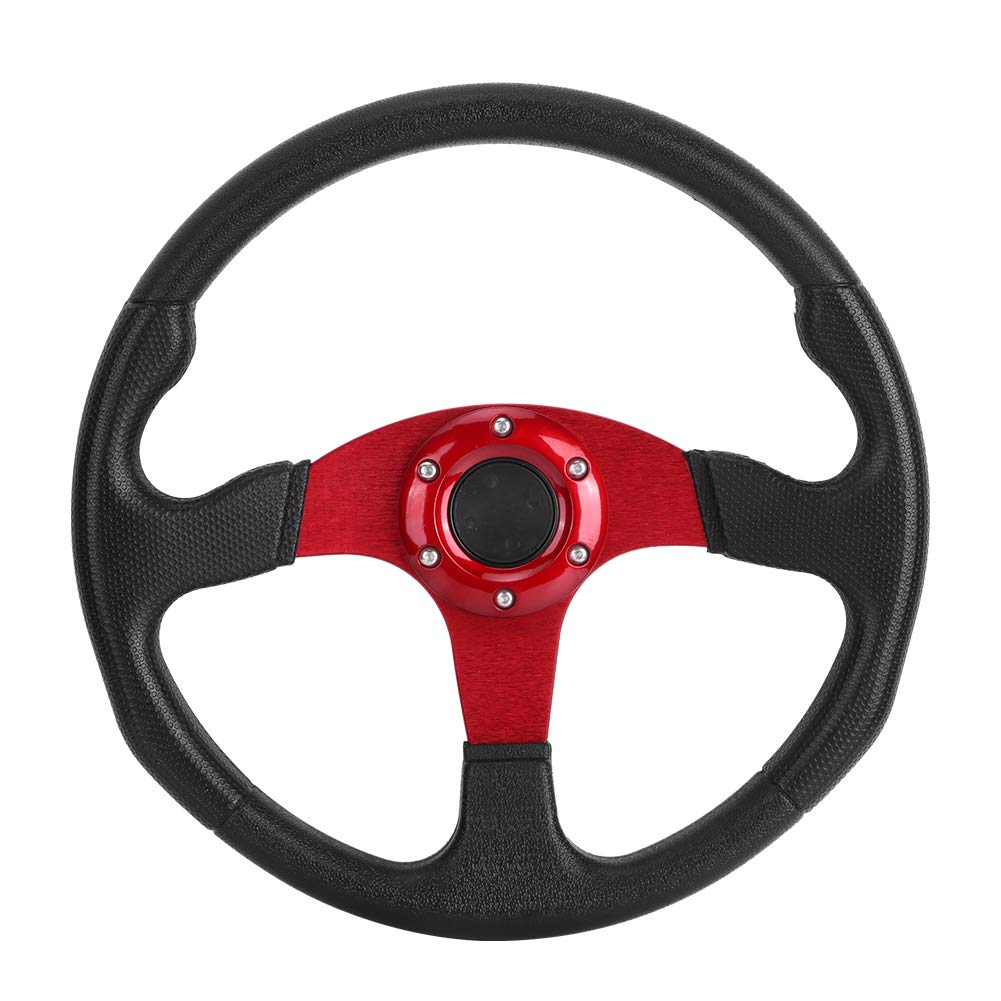 Rennwagen Deep Dish 6 Bolzen Universal Modifiziertes Zubehör Lenkrad 14 Zoll Sport (Rot) von Aumotop