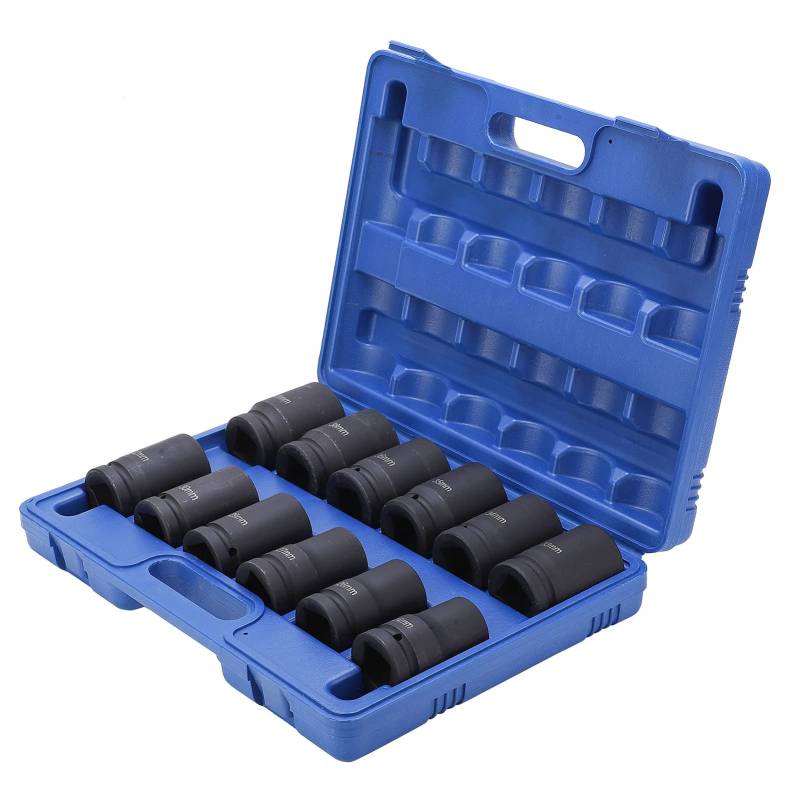 Schlag-Stecknuss-Set, Stabil, 12-teilig, 24–41 Mm, für Mechaniker von Aumotop