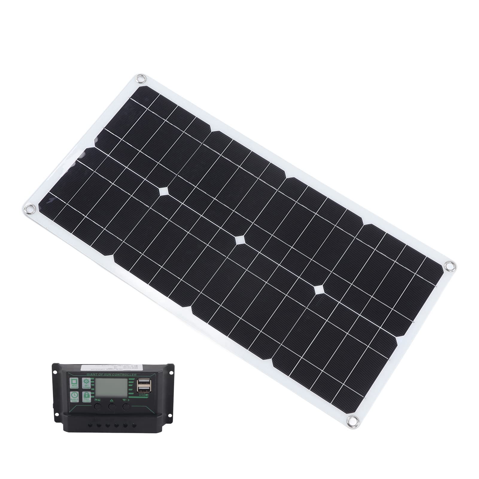 Tragbares 250-W-Solarpanel-Kit mit 10-A-Laderegler und Zwei USB-Anschlüssen Zum Laden der Batterie von Wohnmobilen, Autos, Booten von Aumotop