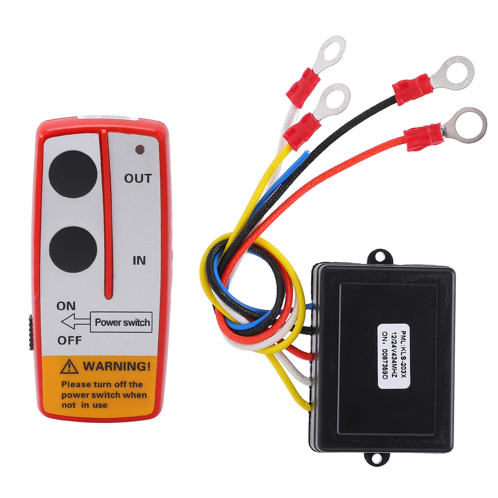 Universelles Kabelloses Seilwinden-Fernbedienungs-Set, 12 V, 24 V, für LKW, ATV, SUV (Rot) von Aumotop