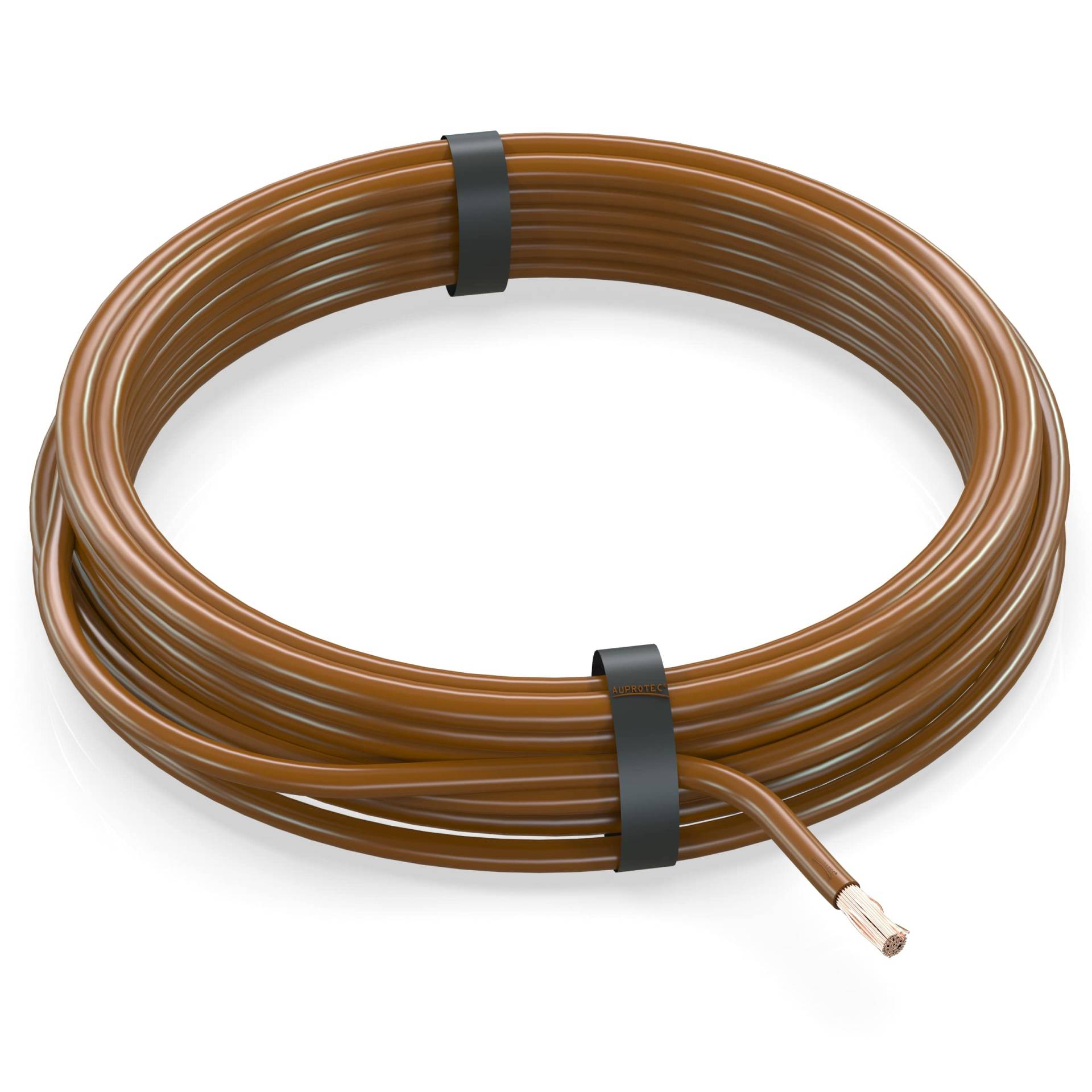 AUPROTEC 10m Fahrzeugleitung 0,50 mm² FLRY-B Auto Kabel als Ring Farbe braun von AUPROTEC