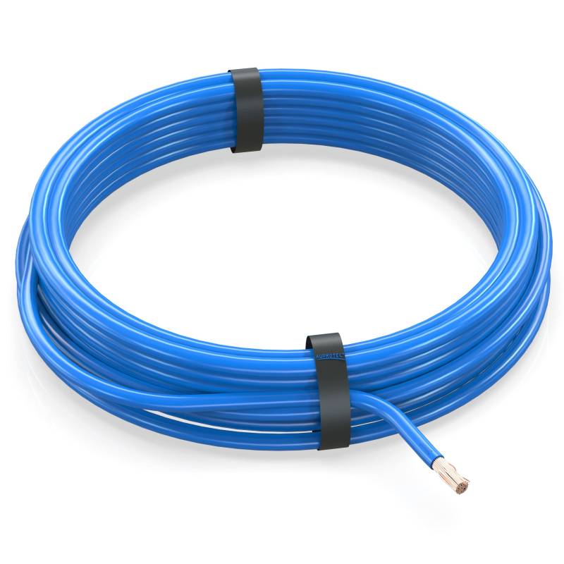 AUPROTEC 5m Fahrzeugleitung 0,50 mm² FLRY-B Auto Kabel als Ring Farbe blau von AUPROTEC