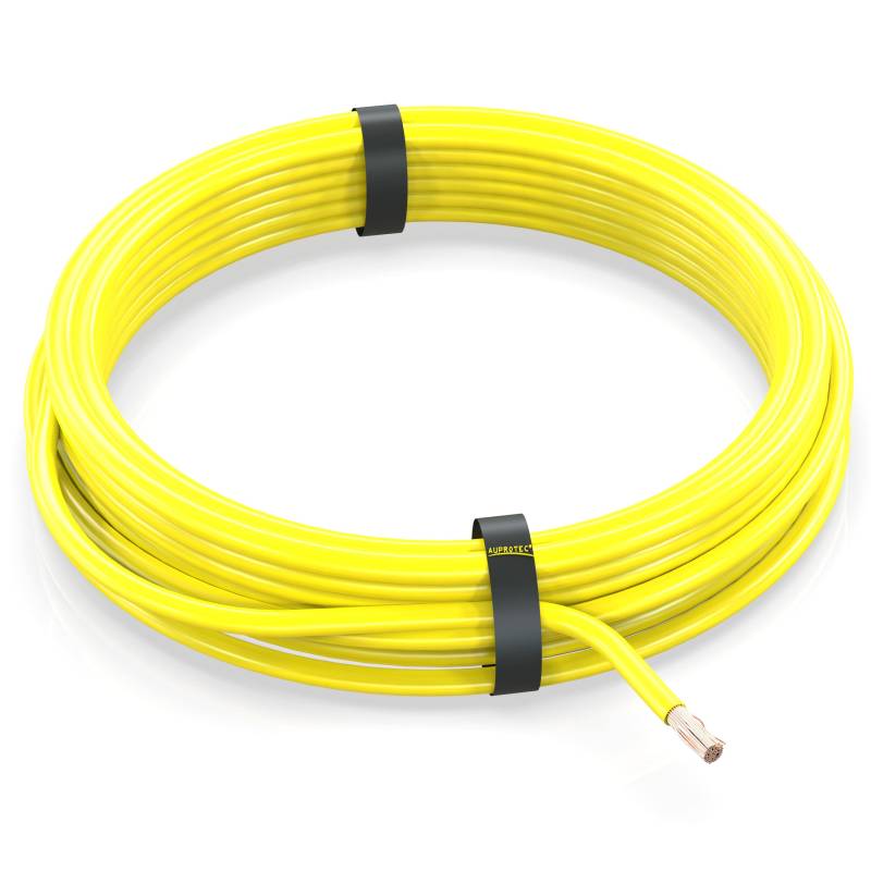 AUPROTEC 5m Fahrzeugleitung 0,50 mm² FLRY-B Auto Kabel als Ring Farbe gelb von AUPROTEC