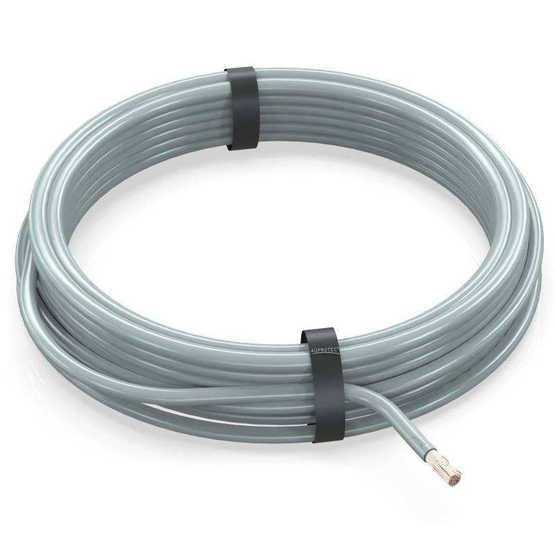 AUPROTEC 5m Fahrzeugleitung 0,50 mm² FLRY-B Auto Kabel als Ring Farbe grau von AUPROTEC