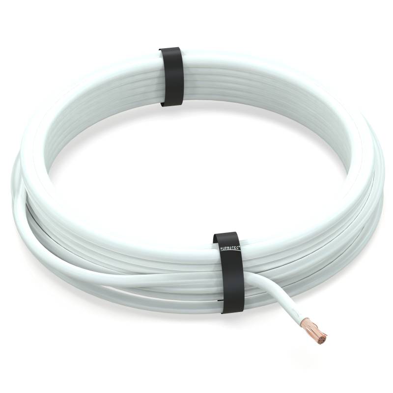 AUPROTEC 10m Fahrzeugleitung 0,75 mm² FLRY-B Auto Kabel als Ring Farbe weiß von AUPROTEC