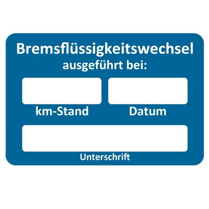 AUPROTEC Kundendienst Aufkleber Werkstatt Serviceaufkleber Auswahl: 10 Stück, Bremsflüssigkeitswechsel ausgeführt am von AUPROTEC